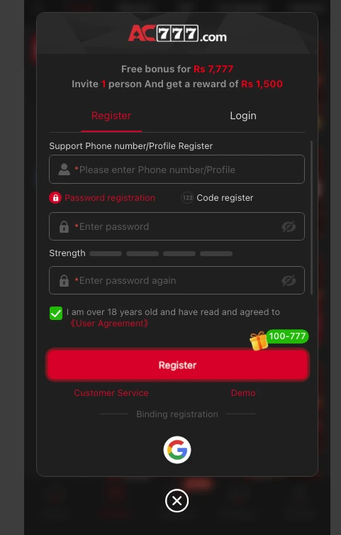 AC777 Game Registration